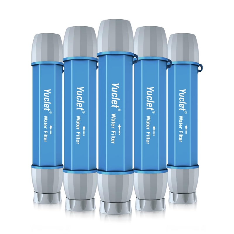 Yuclet 5 Pack Personal Water Filter Straw for Drinking Survival, 0.1-Micron Portable Water Purifier Straw Filters for Camping, Hiking, Travel, Backpacking & Emergency Preparedness - Image 1